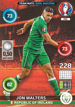 Jon Walters Republic of Ireland Panini UEFA EURO 2016 Goal Machine#290